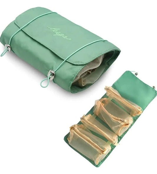 4-in-1 Detachable Hanging Toiletry Bag Foldable Travel Makeup Bag